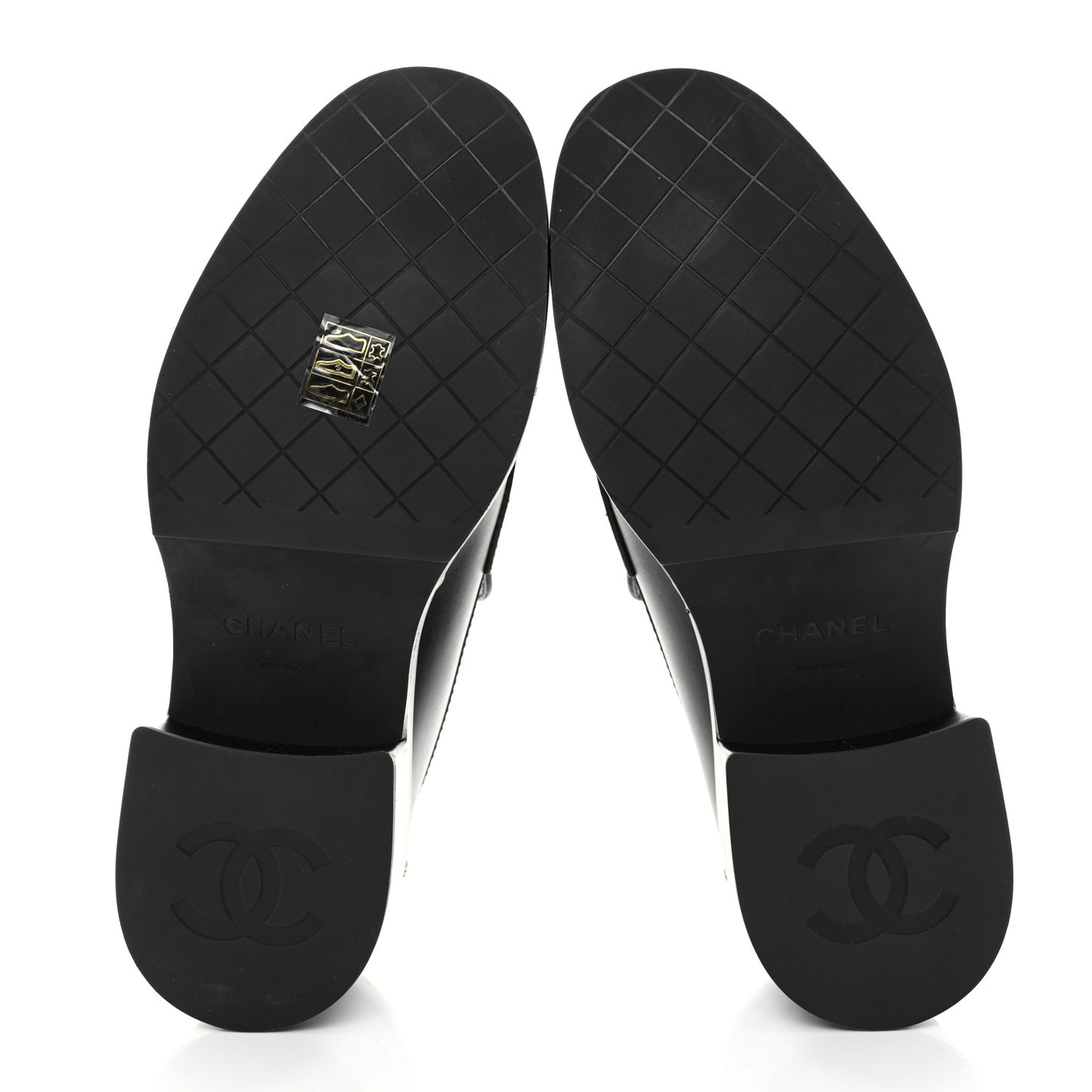 Calfskin CC Platform Loafers 38 Black