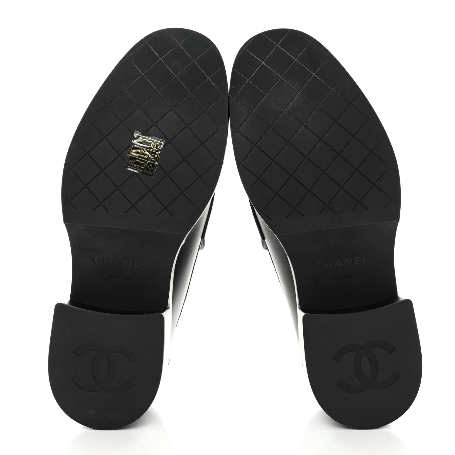 Chanel Calfskin CC Platform Loafers 38 Black 5 of 9