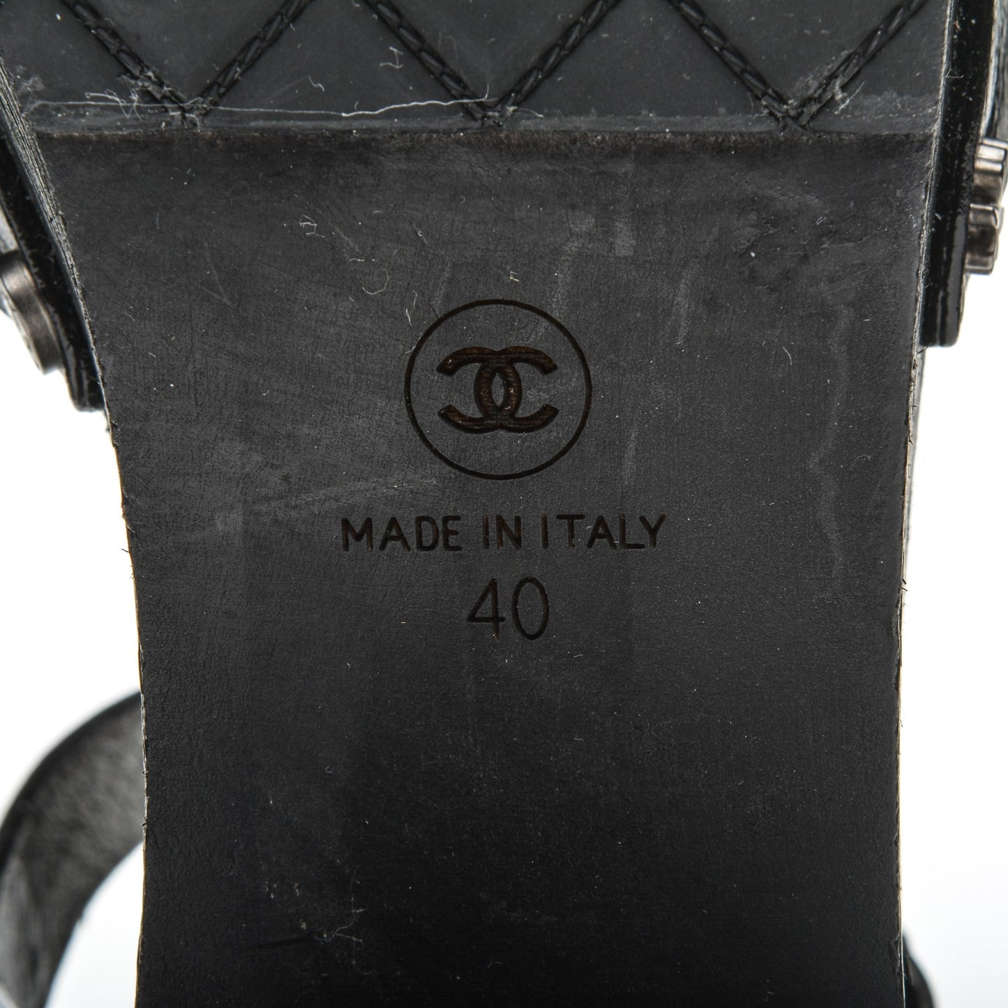 Goatskin Studded Platform Sandals 40 Black