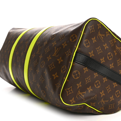Louis Vuitton Monogram Macassar Keepall Bandouliere 50 Florescent Yellow 8 of 12