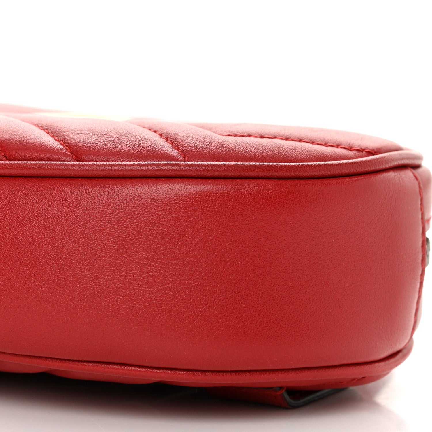 Gucci Calfskin Matelasse GG Marmont Belt Bag 85 34 Hibiscus Red 11 of 13