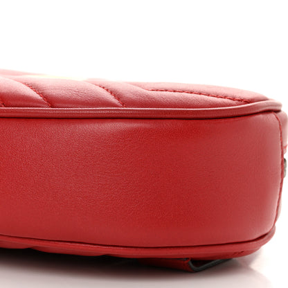 Gucci Calfskin Matelasse GG Marmont Belt Bag 85 34 Hibiscus Red 11 of 13