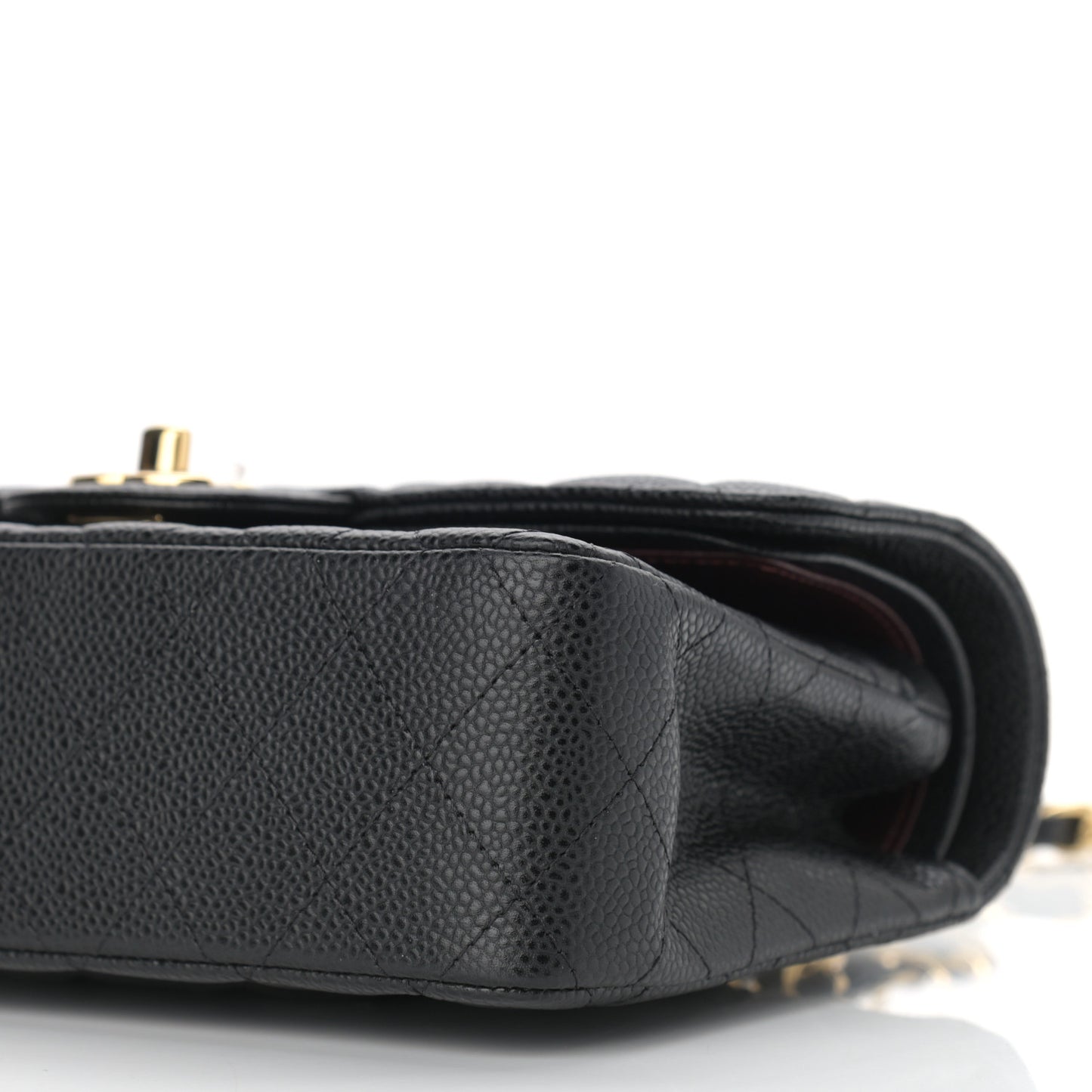 Caviar Quilted Small Double Flap Black