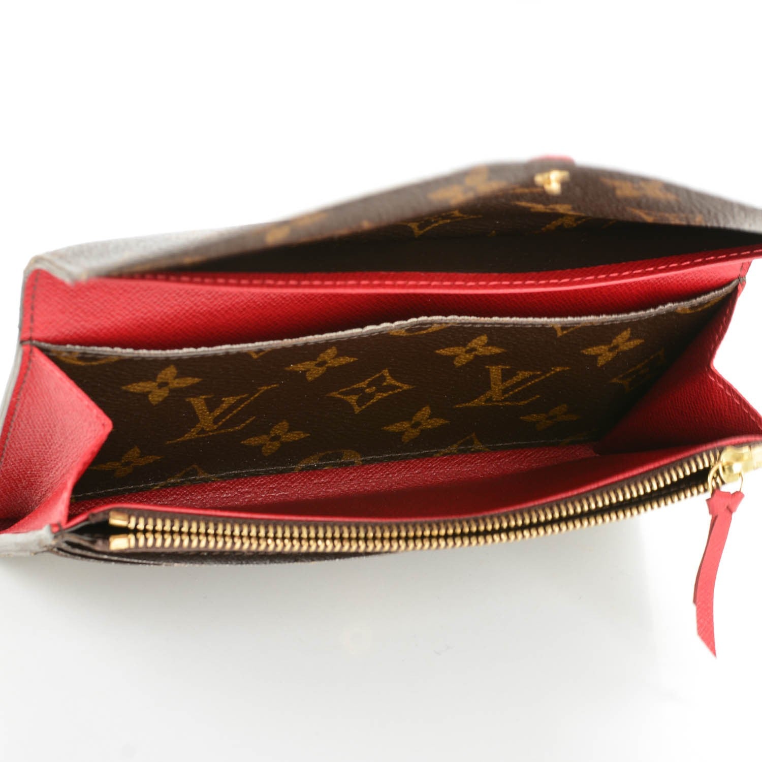 Louis Vuitton Monogram Emilie Wallet Red 5 of 7