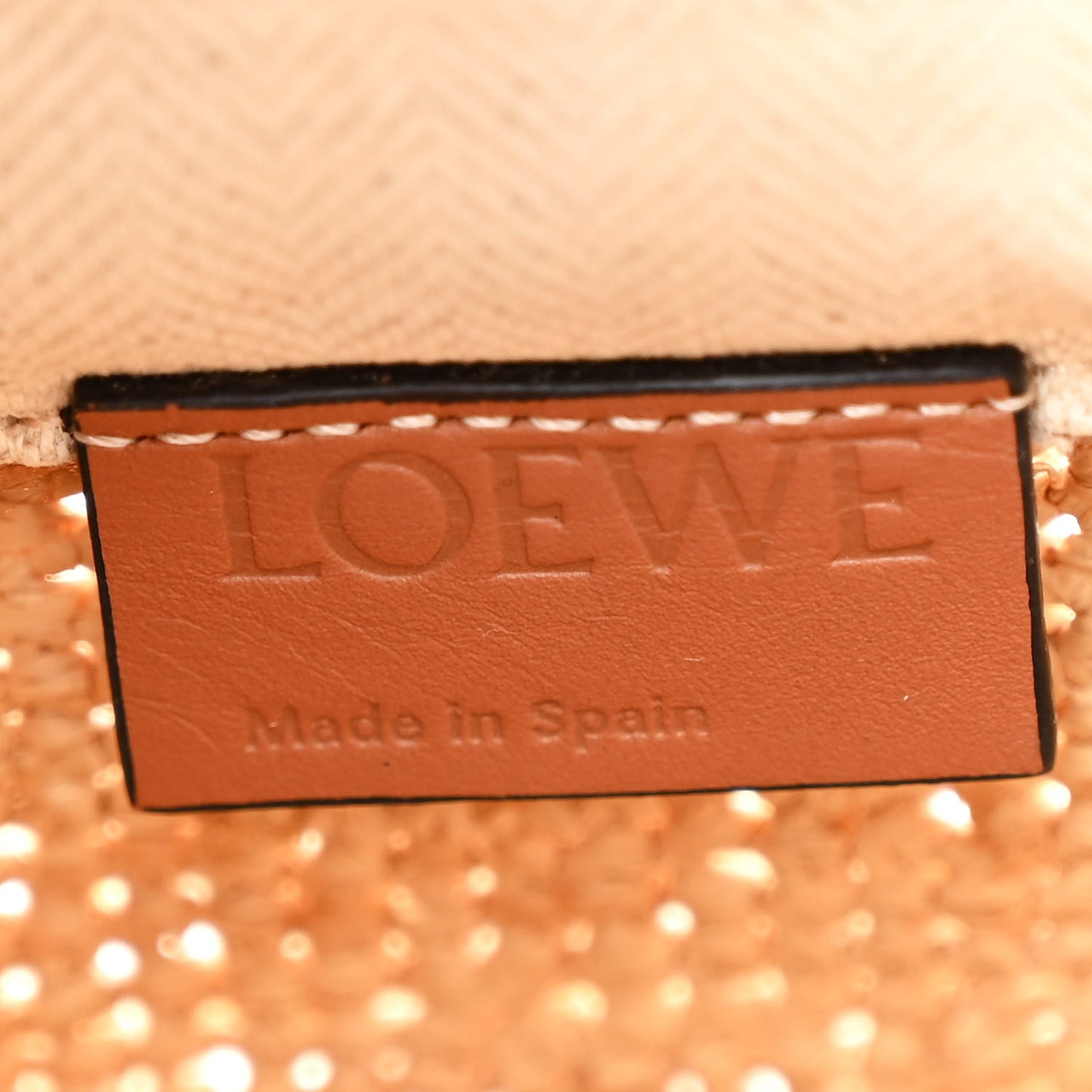 Calfskin Raffia Anagram Paulas Ibiza Pochette Bag Natural Tan
