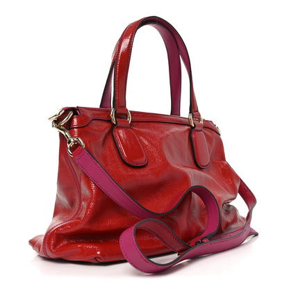 Gucci Vernice Naplack Small Soho Top Handle Satchel Uniform Red 3 of 10