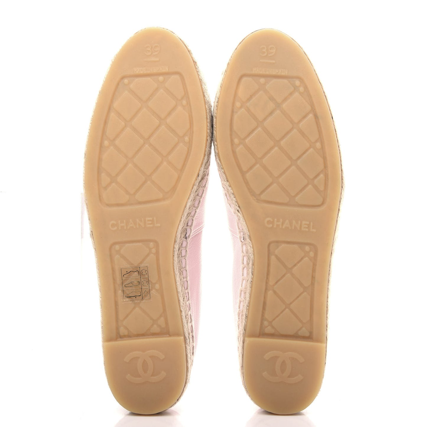 Lambskin CC Espadrilles 39 Light Pink