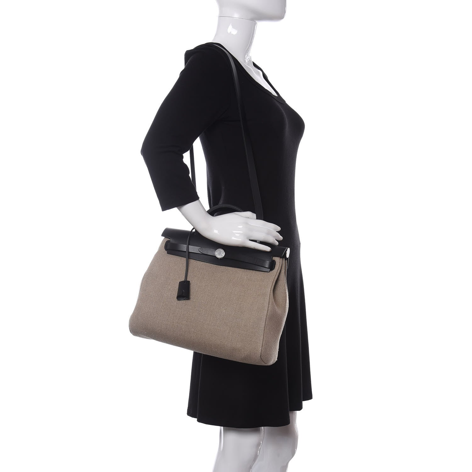 Hermes Military Toile Vache Hunter Herbag Zip Retourne 31 PM Ficelle Black 2 of 10