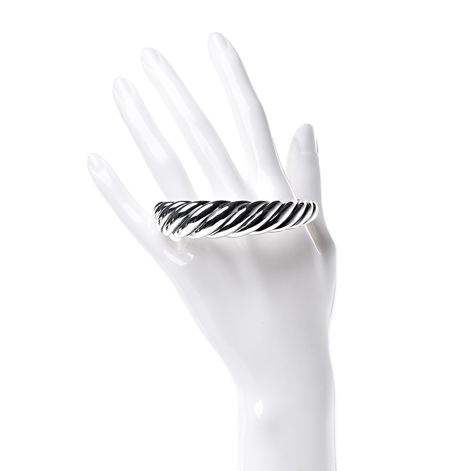 David Yurman Sterling Silver 17mm Pure Form Cable Bracelet 2 of 5