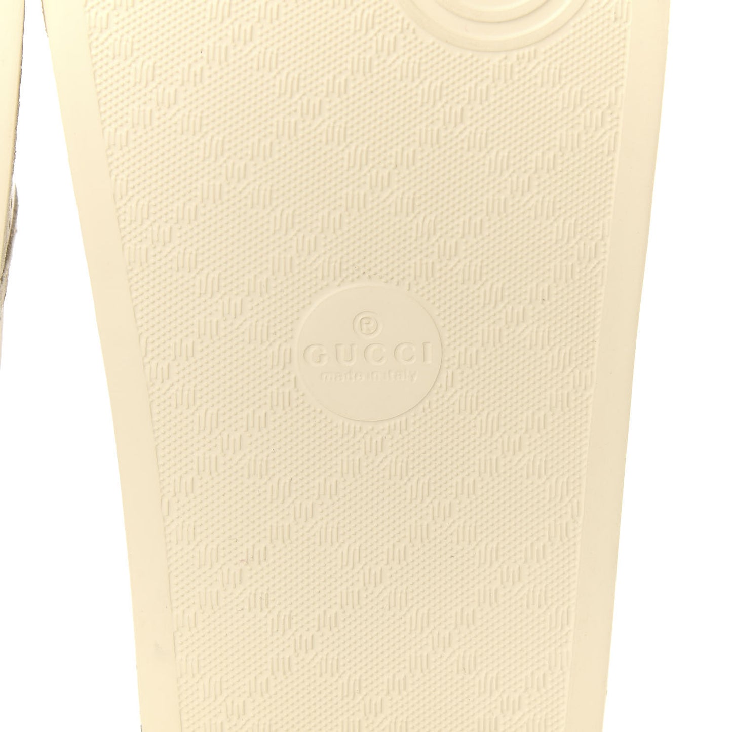 Suede Perforated Horsebit Slide Sandals 38 Ivory