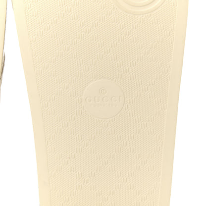 Gucci Suede Perforated Horsebit Slide Sandals 38 Ivory 6 of 8