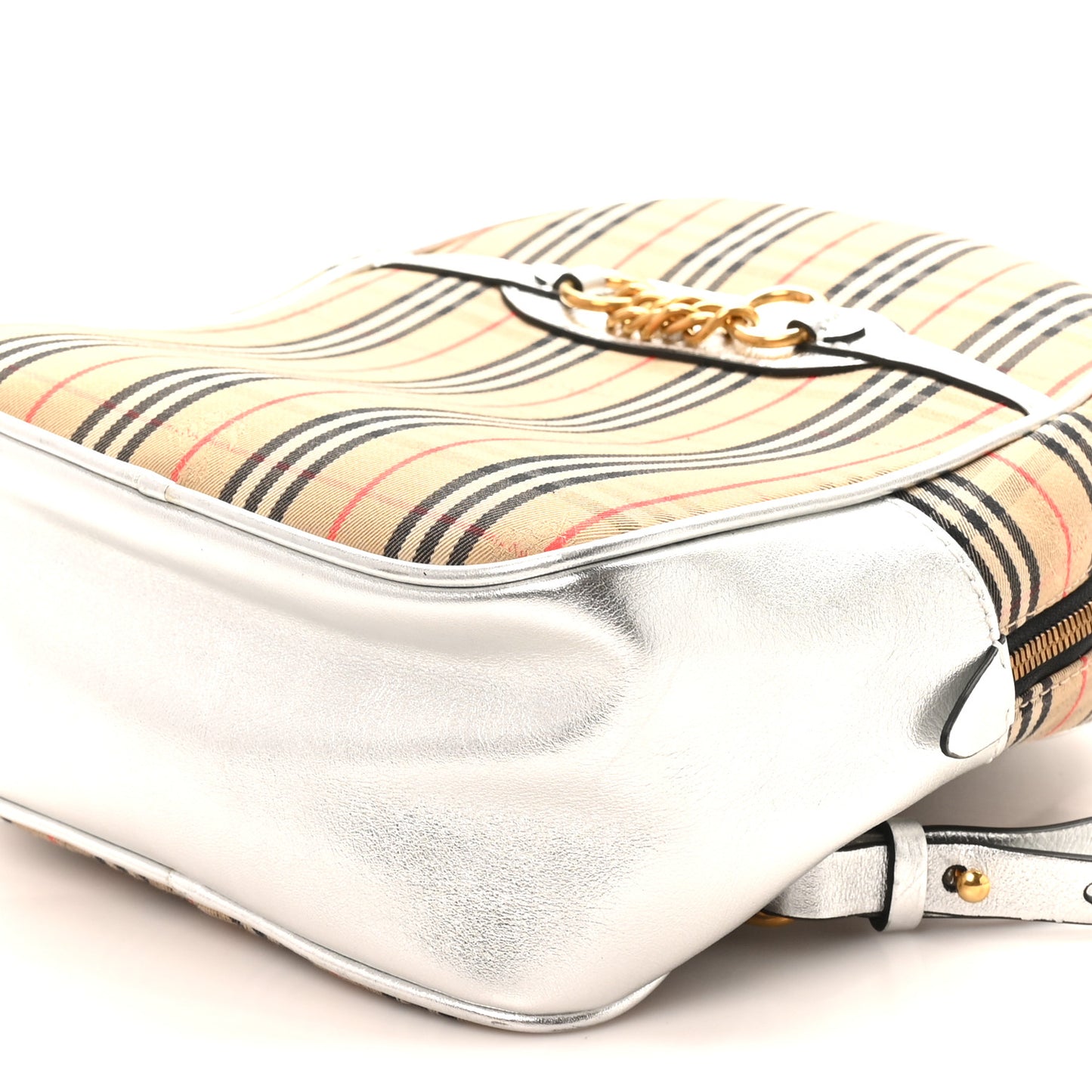 Smooth Calfskin 1983 Knight Check Link Backpack Silver