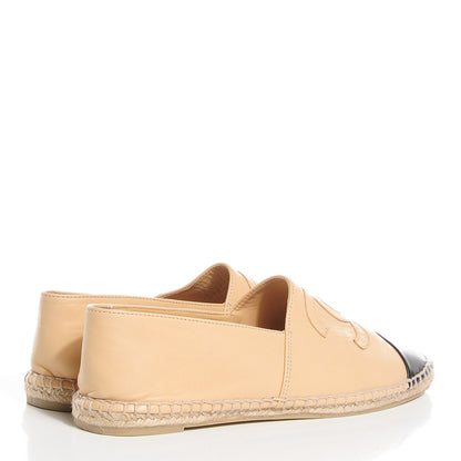 Chanel Lambskin CC Espadrilles 41 Beige Black 4 of 7
