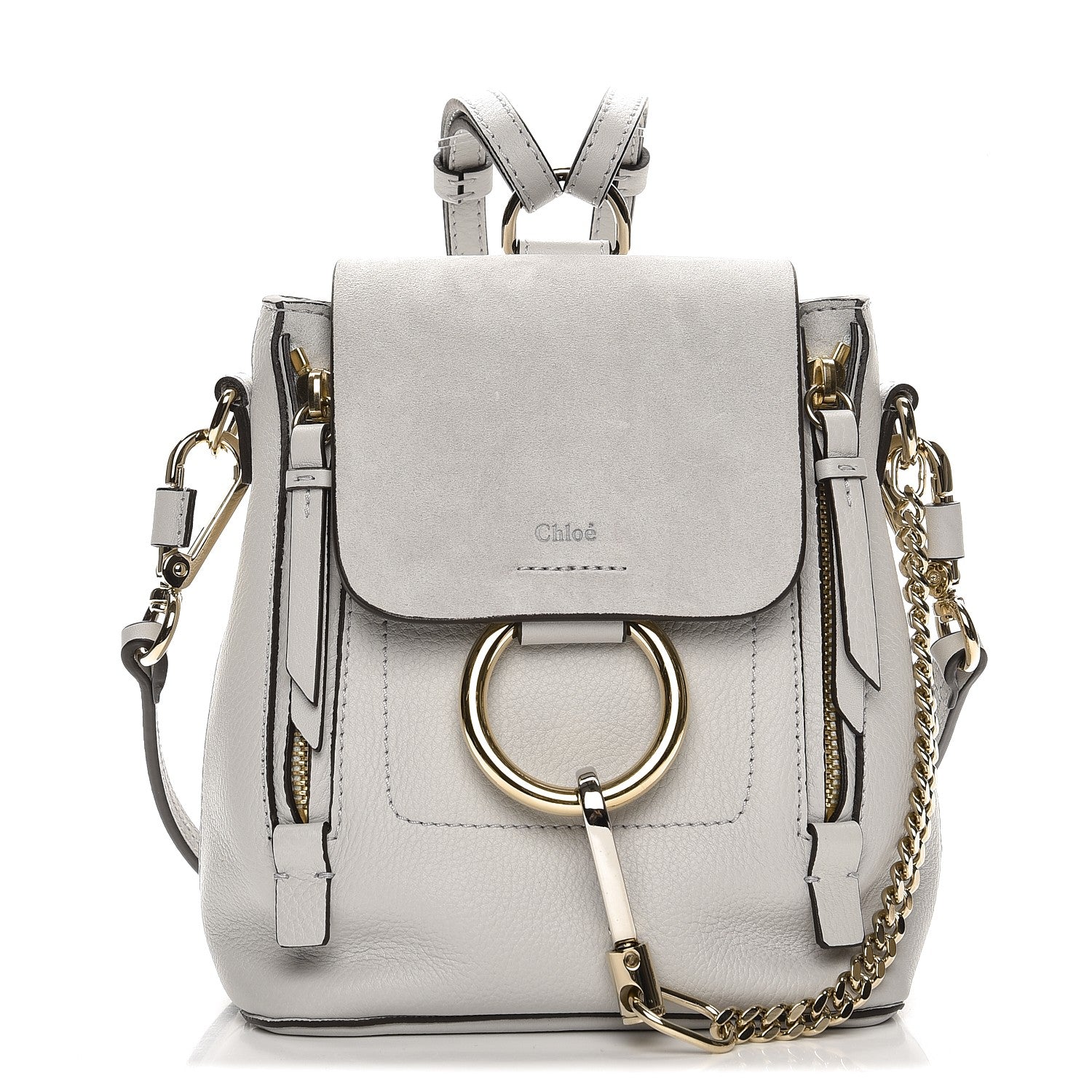 Chloe Suede Calfskin Mini Faye Backpack Airy Grey 1 of 8