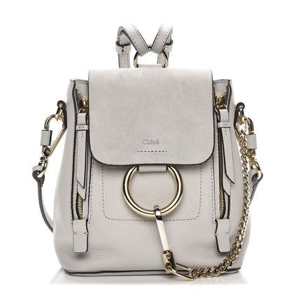 Chloe Suede Calfskin Mini Faye Backpack Airy Grey 1 of 8