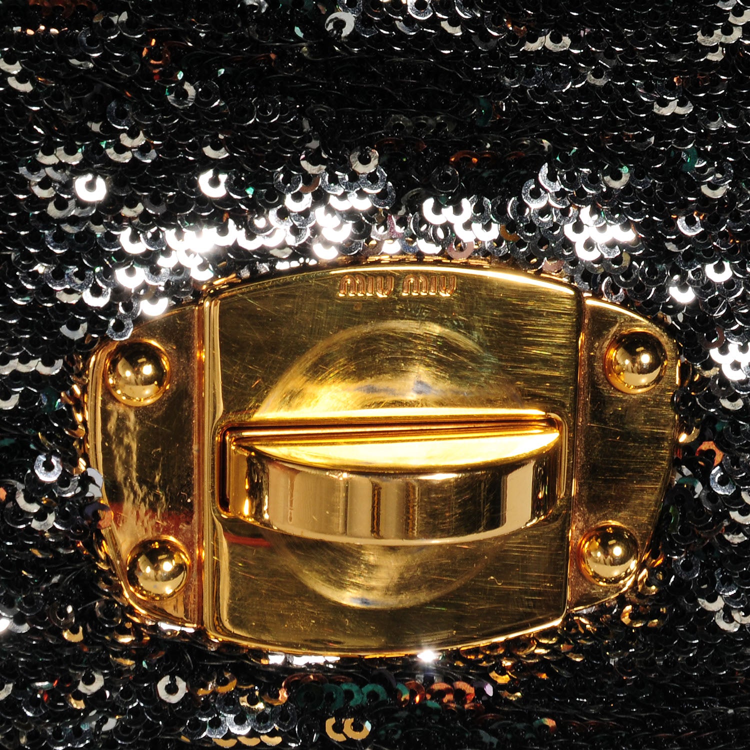 Miu Miu Oversized Sequined Clutch Black 5 of 9