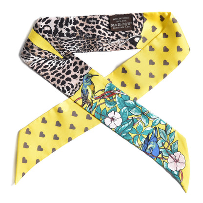 Hermes Silk Jungle Love Love Twilly Jaune Vif Canard 1 of 7