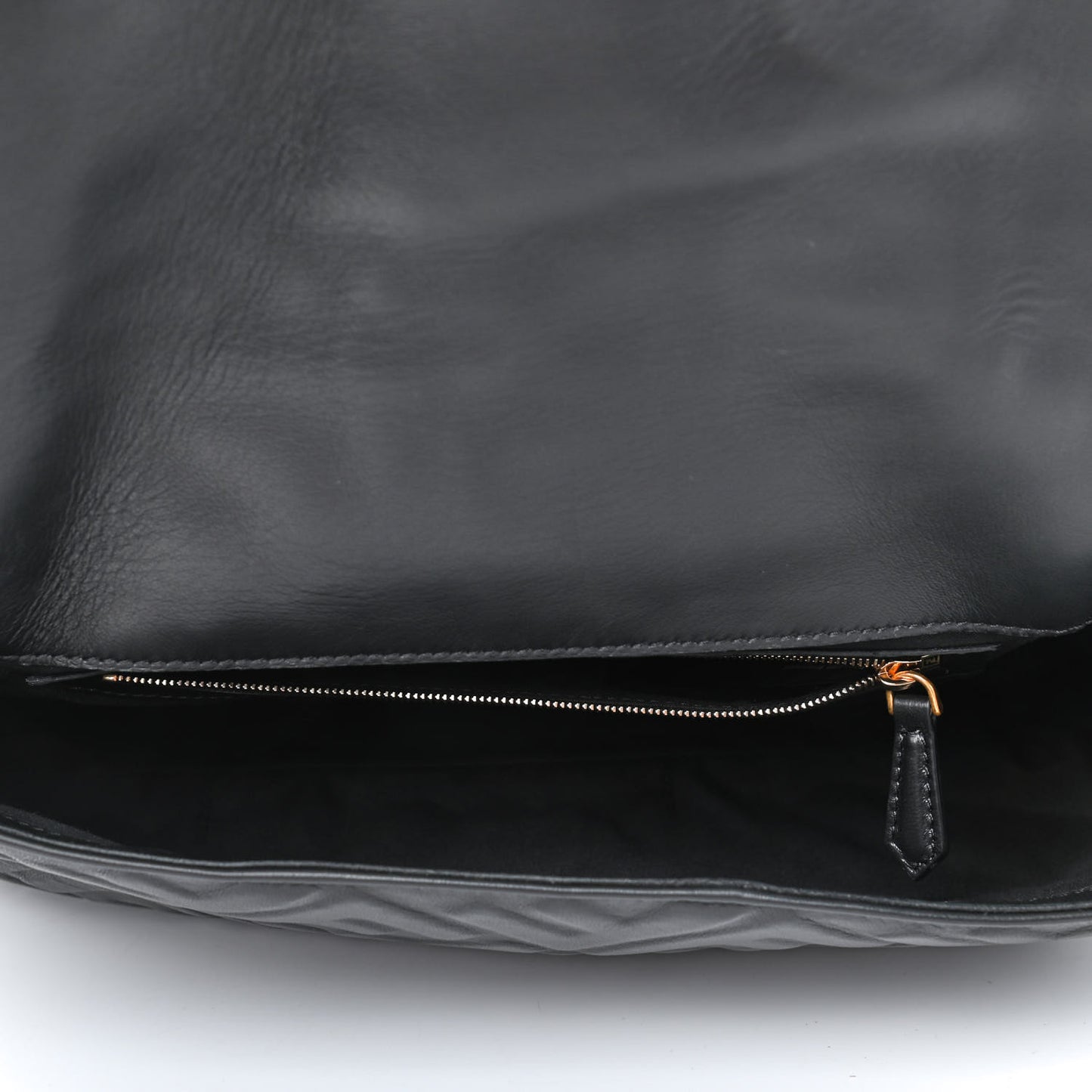 Nappa FF 1974 Embossed Large Baguette Black