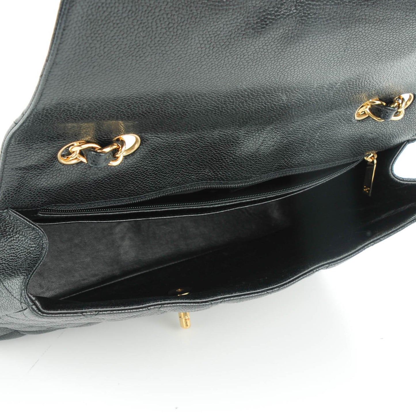 Caviar Quilted Jumbo Single Flap Black