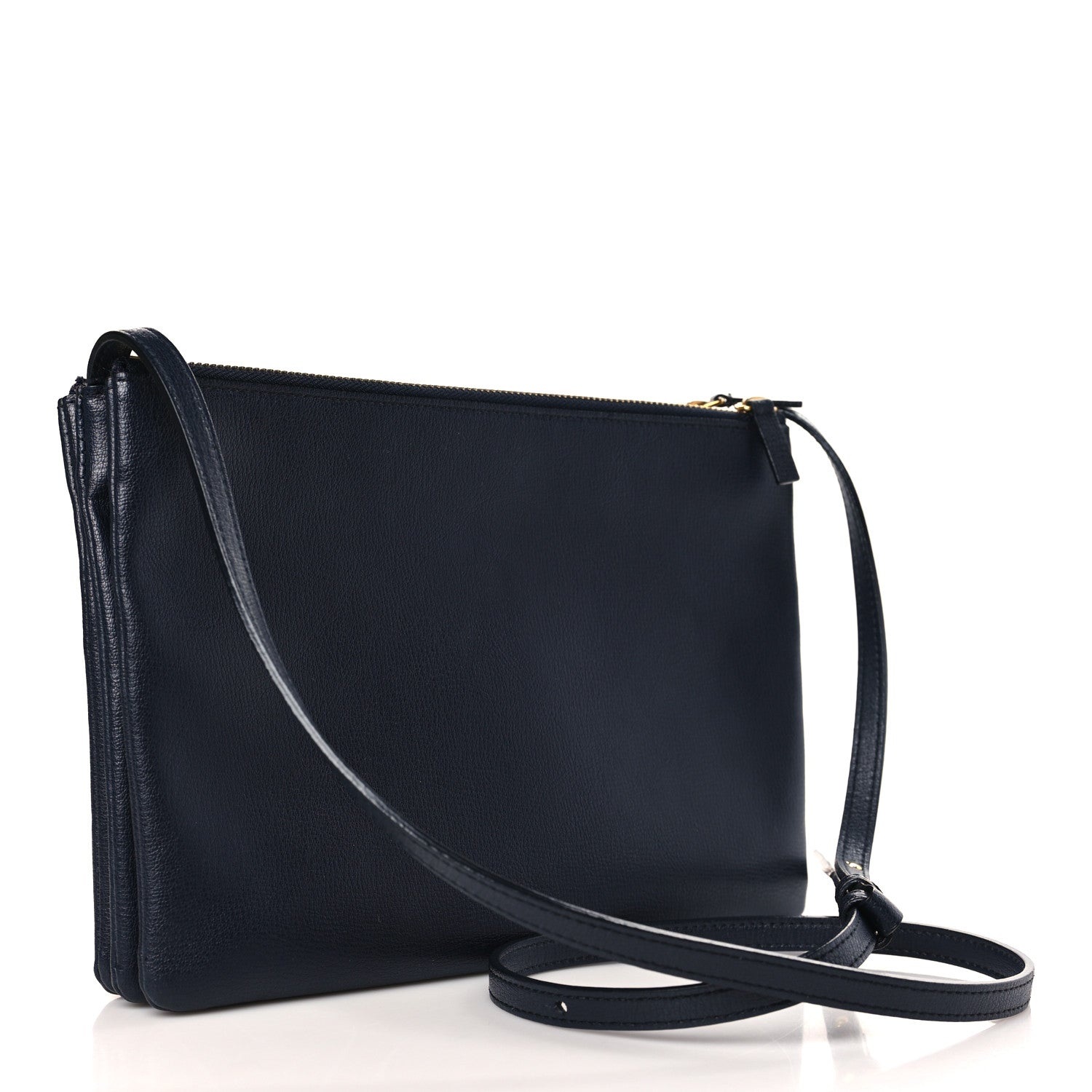 Celine Lambskin Large Trio Crossbody Bag Navy Blue 3 of 10