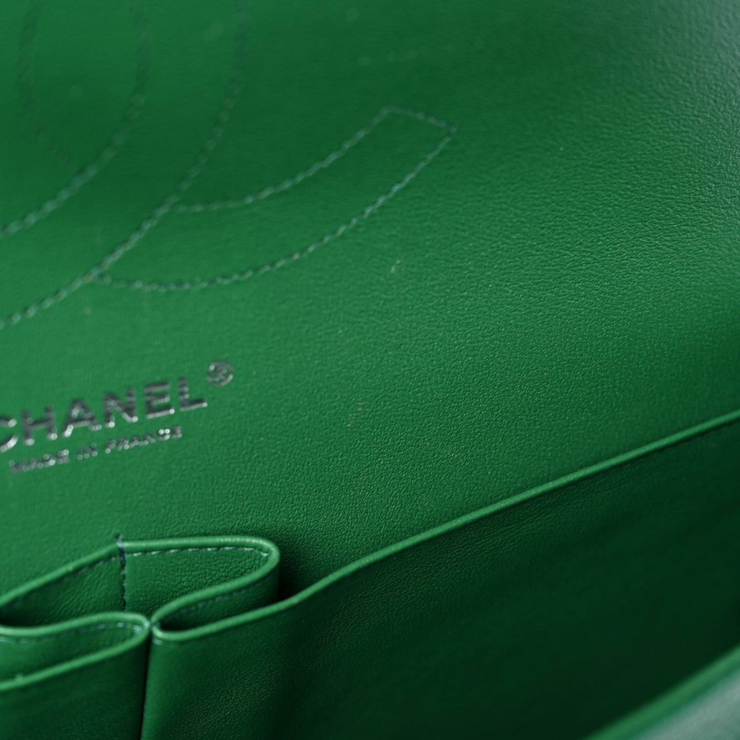 Caviar Quilted Jumbo Double Flap Green