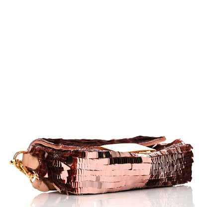 Fendi Sequin Paillettes Vitello Grace Sex and the City Mini Baguette Baby Pink 4 of 11
