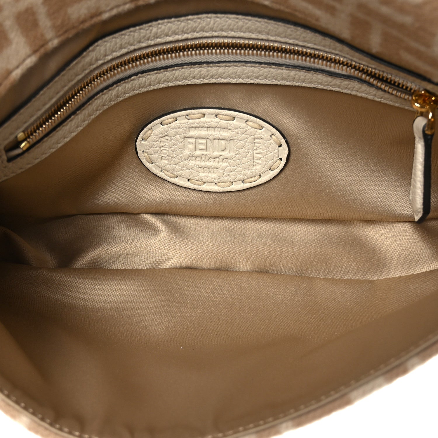 Fendi Wool Cuoio Romano Selleria FF 1974 Baguette 1997 Beige Cammello Camelia 5 of 8