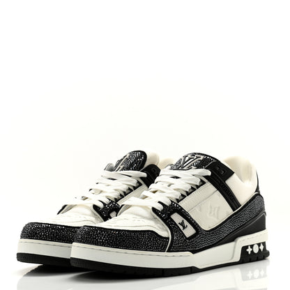 Louis Vuitton Calfskin Monogram Crystal Mens LV Trainer Sneakers 9.5 Black 3 of 9