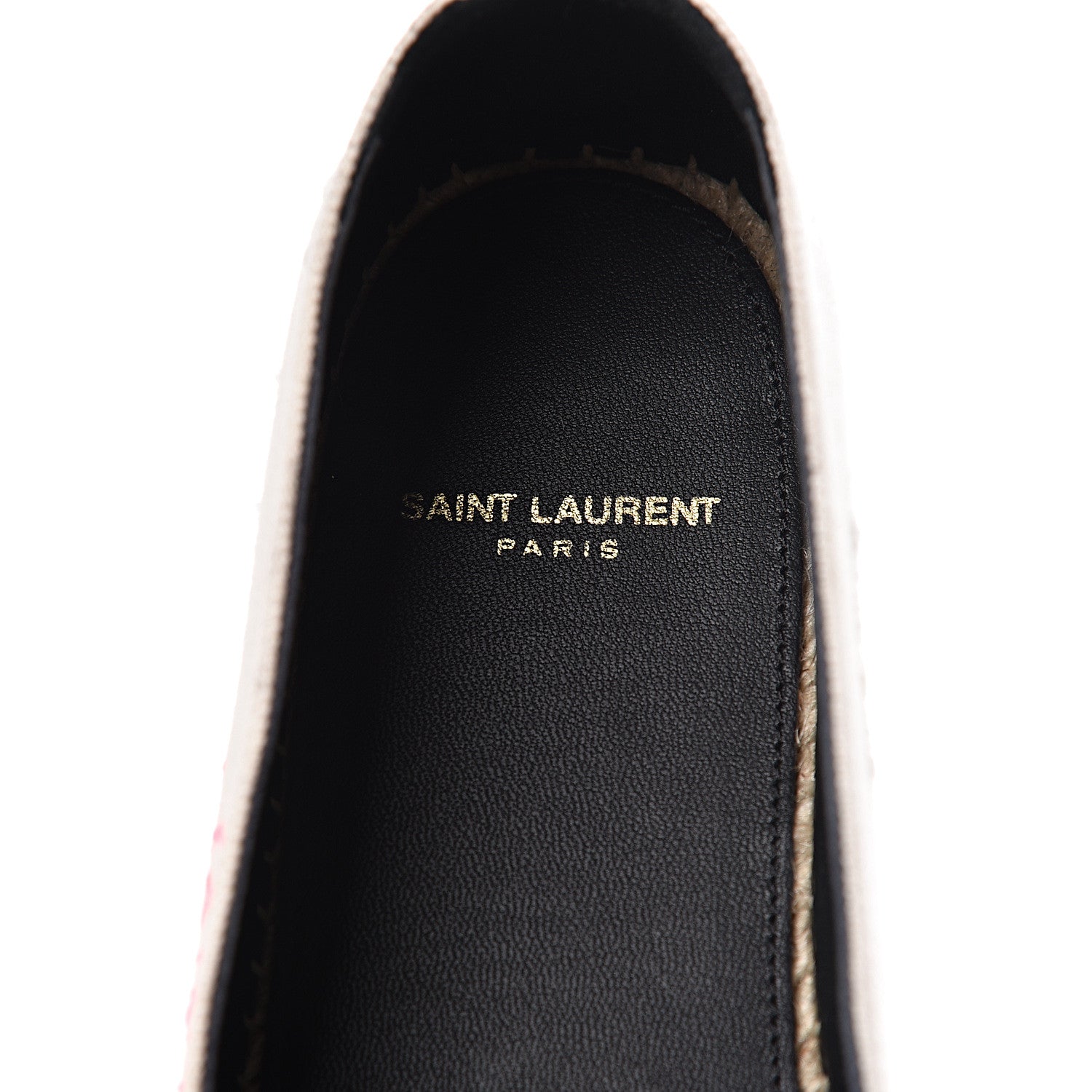 Saint Laurent Canvas Elba Logo Embroidered Espadrilles 39 Panna 7 of 9