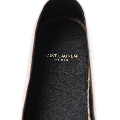 Saint Laurent Canvas Elba Logo Embroidered Espadrilles 39 Panna 7 of 9