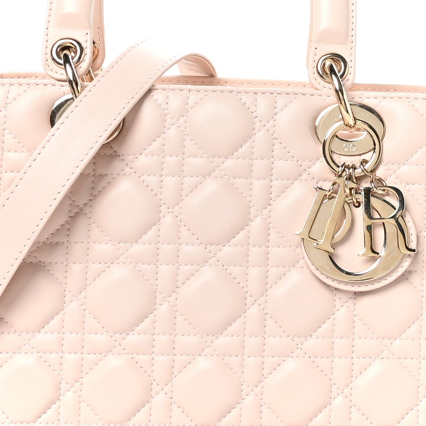 Lambskin Cannage Medium Lady Dior Light Pink