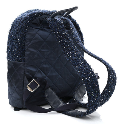 Chanel Tweed Nylon Quilted Astronaut Essentials Backpack Navy 2 of 9