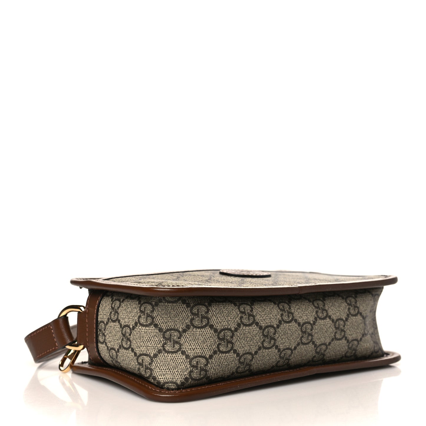 GG Supreme Monogram Azalea Calfskin Mini Retro Interlocking G Shoulder Bag Beige Ebony Brown Sugar