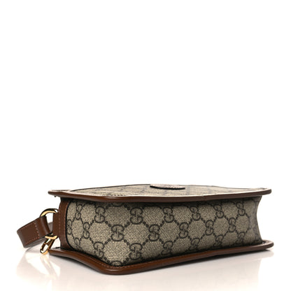 Gucci GG Supreme Monogram Azalea Calfskin Mini Retro Interlocking G Shoulder Bag Beige Ebony Brown Sugar 3 of 9