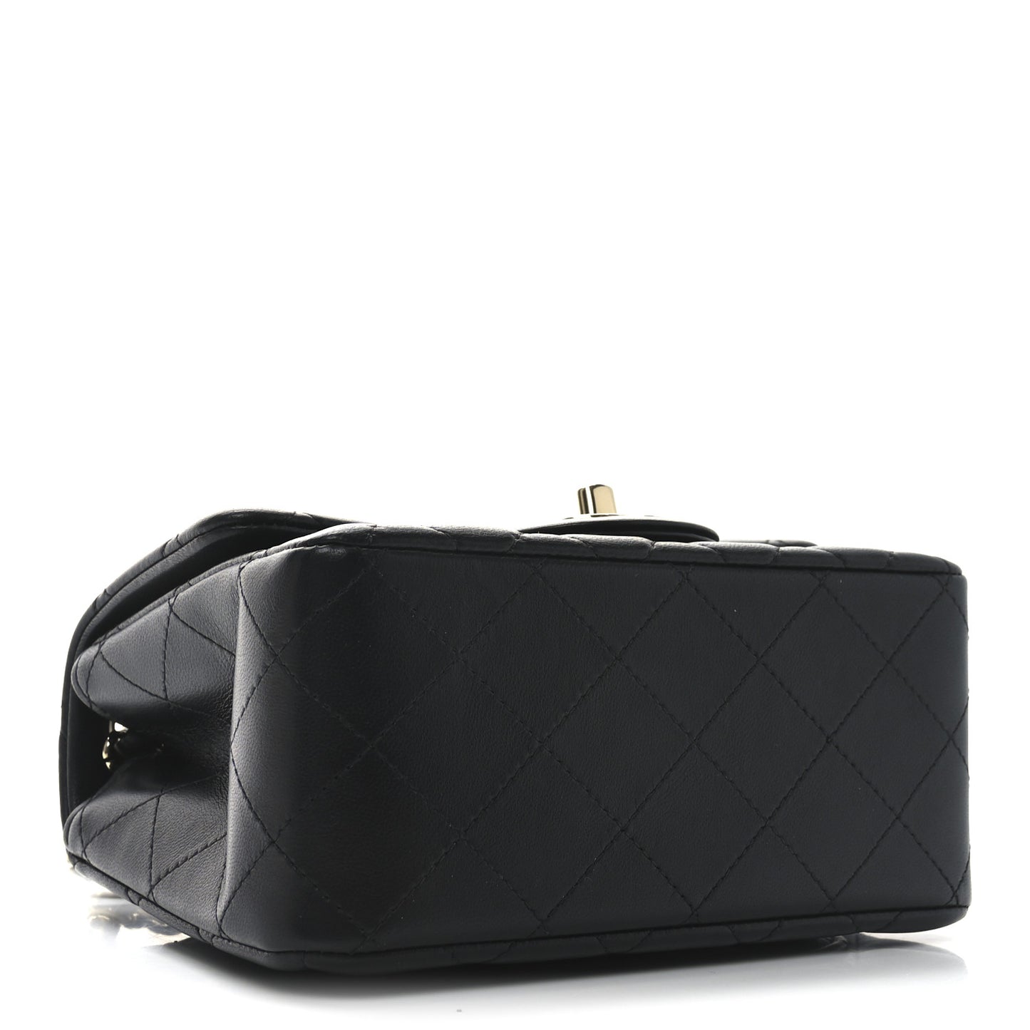 Lambskin Quilted Mini Square Flap Black