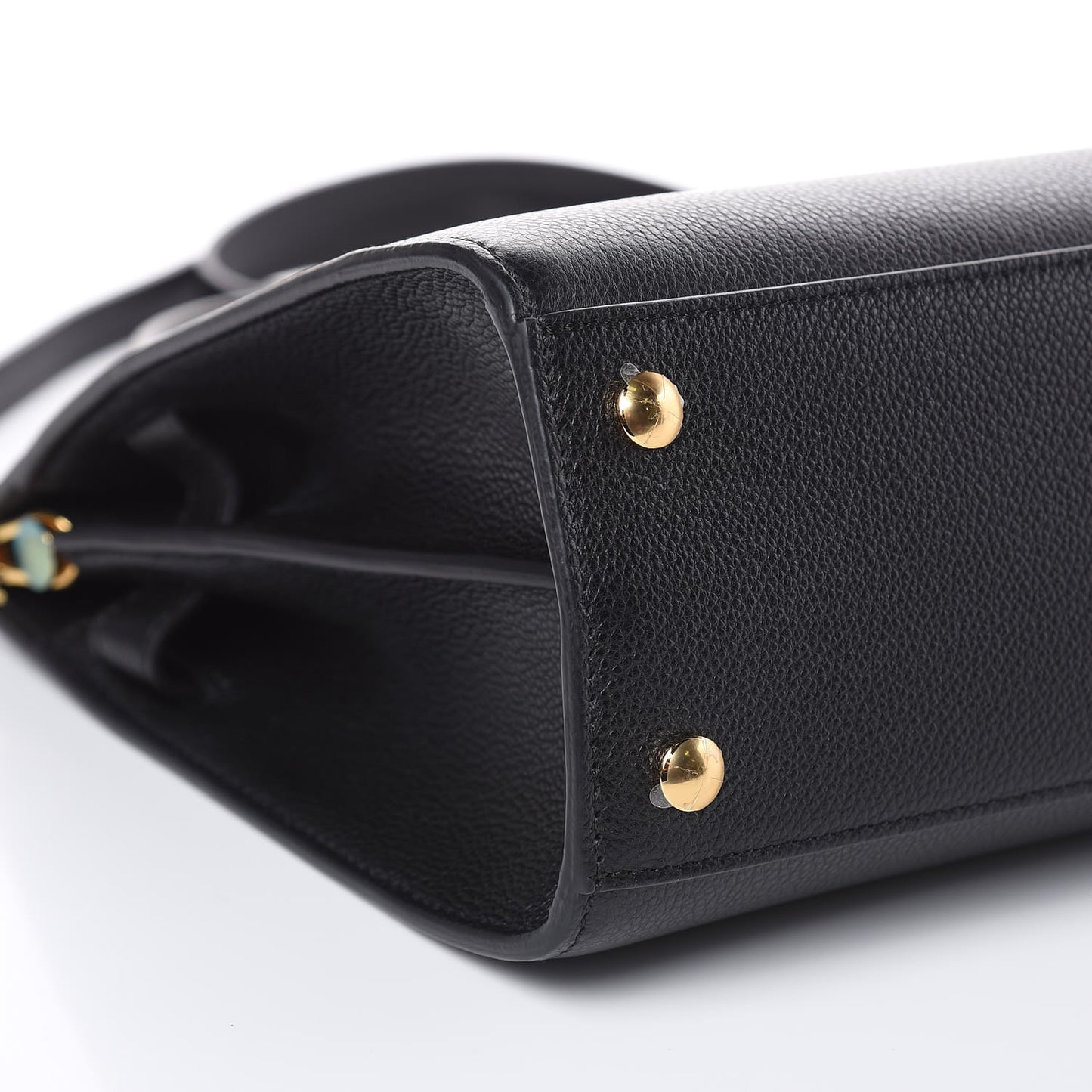 Grainy Calfskin Small Title Bag Black