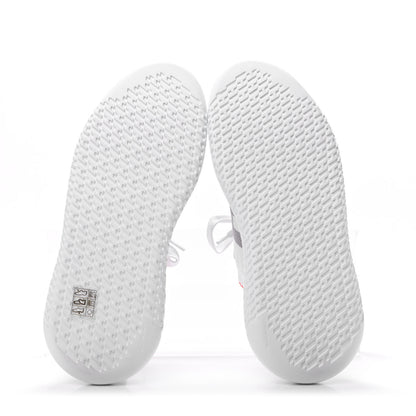 Hermes Knit Suede Goatskin Womens Crew Sneakers 37 White Gris 5 of 10