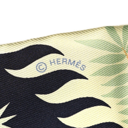 Hermes Silk Sous Le Charme D Orphee Twilly Bleu Black Jaune Soufre 4 of 4