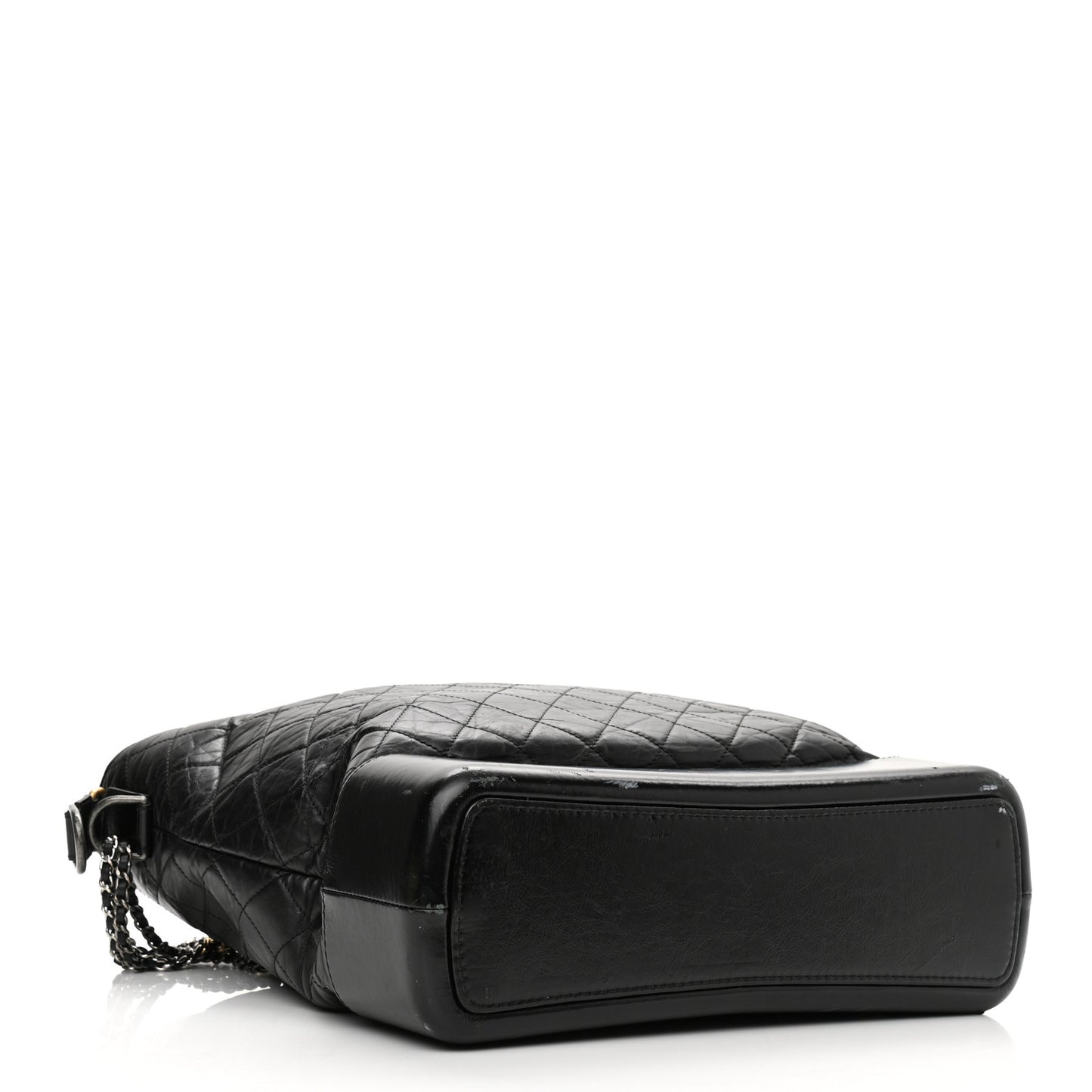 Aged Calfskin Quilted Maxi Gabrielle Hobo Black