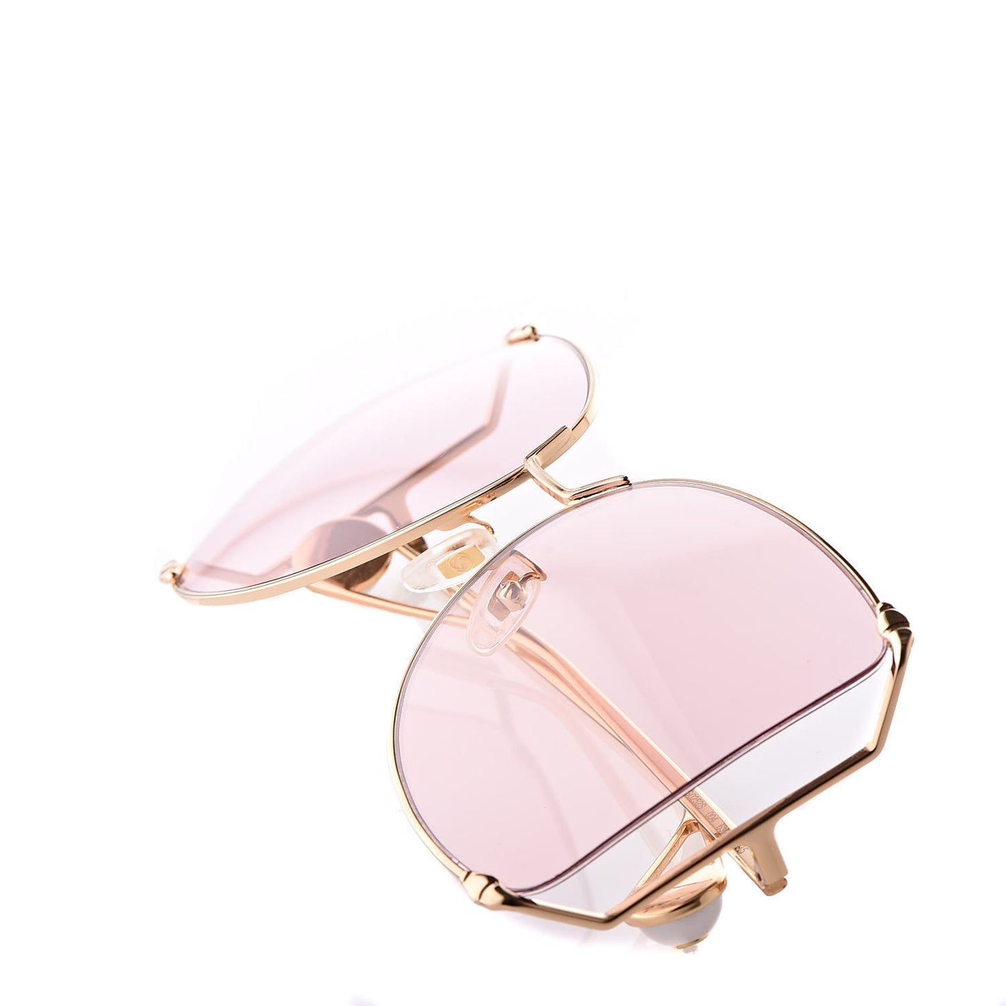 Oversized Round Sunglasses GG0252S Gold Brown
