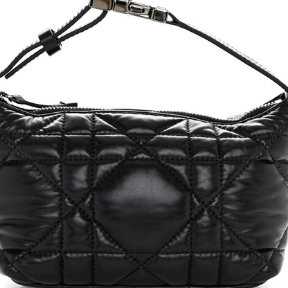 Christian Dior Calfskin Macrocannage Small Diortravel Nomad Pouch Black 8 of 10