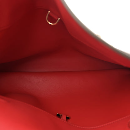 Salvatore Ferragamo Calfskin Large Hug Soft Bicolor Shoulder Bag Clay Flame Red 5 of 13