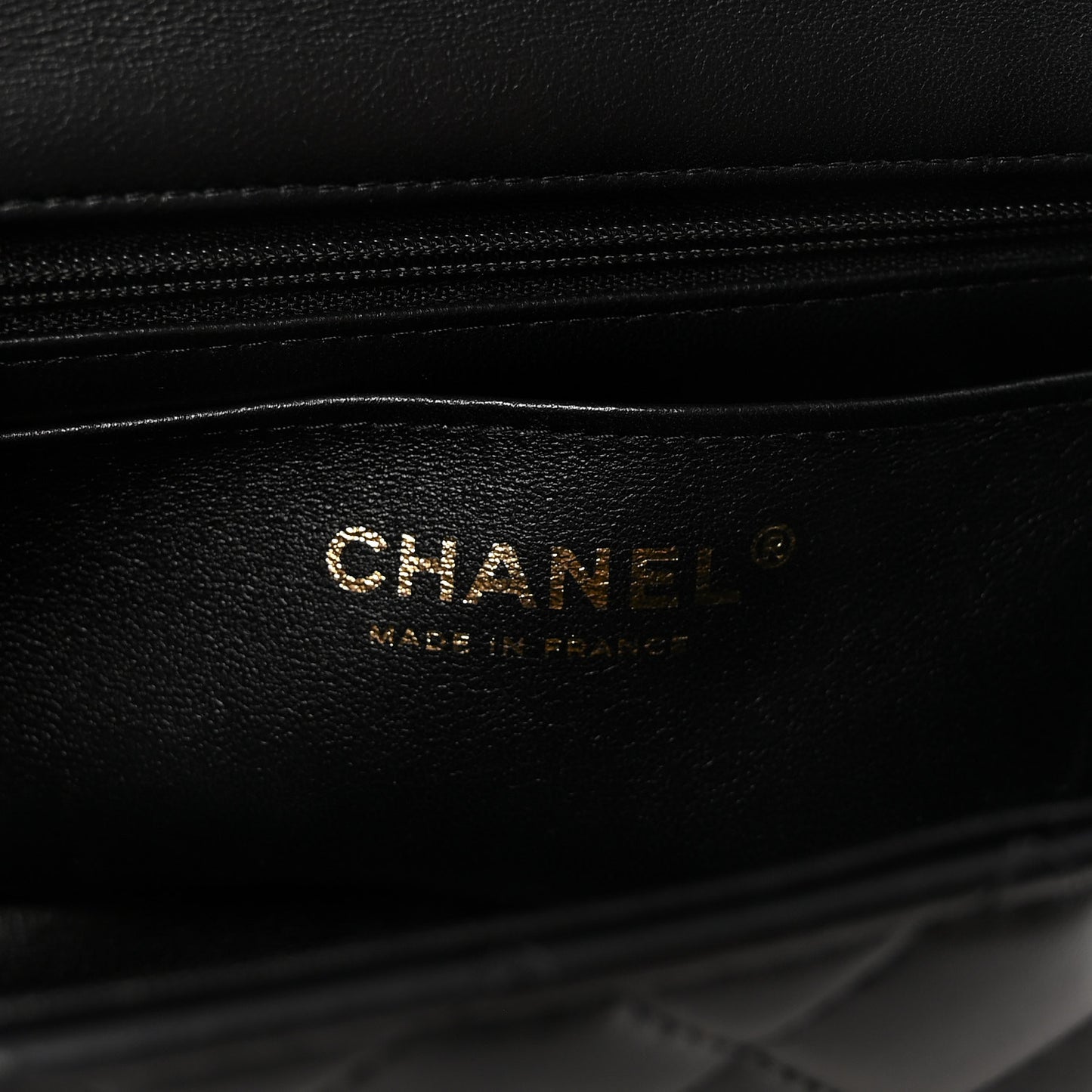 Lambskin Quilted Mini Top Handle Rectangular Flap Black
