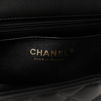 Chanel Lambskin Quilted Mini Top Handle Rectangular Flap Black 6 of 10