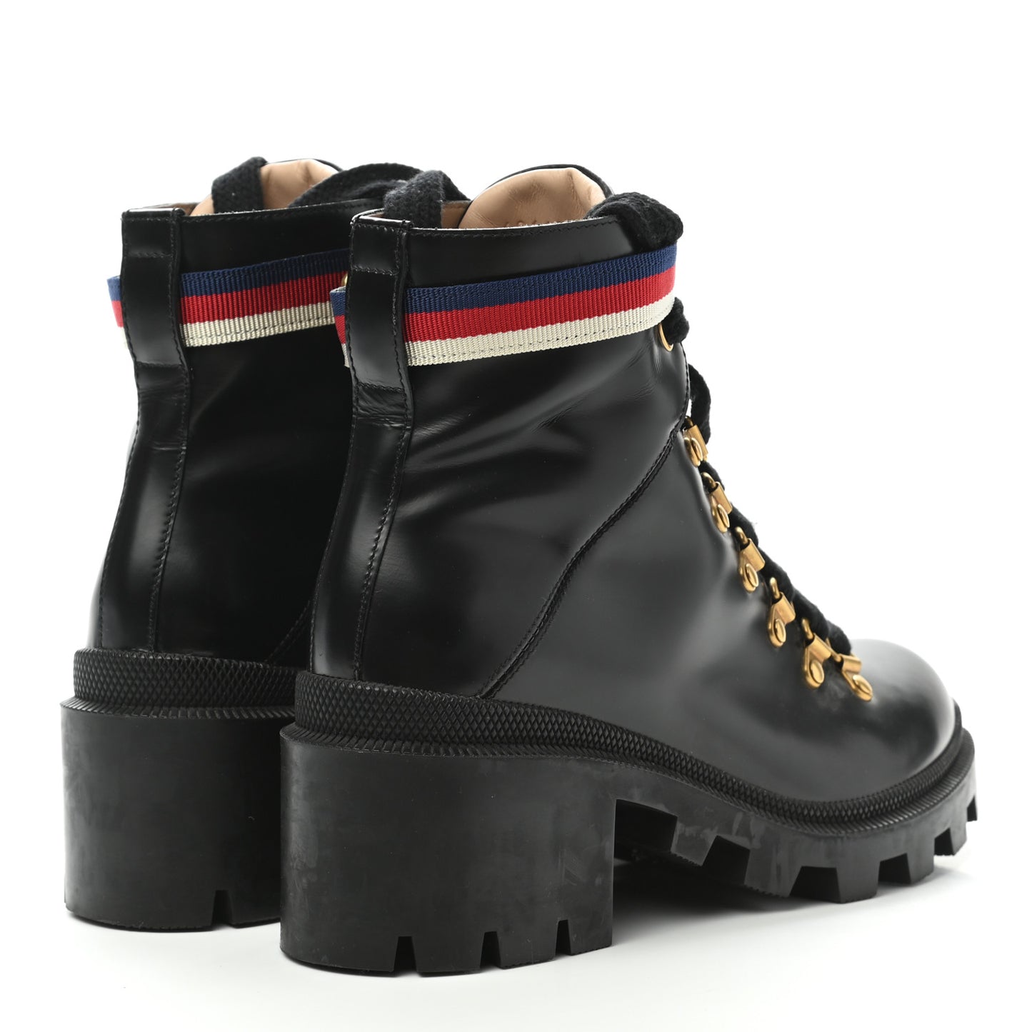 Calfskin Sylvie Web Womens Lace Up Combat Boots 37 Black