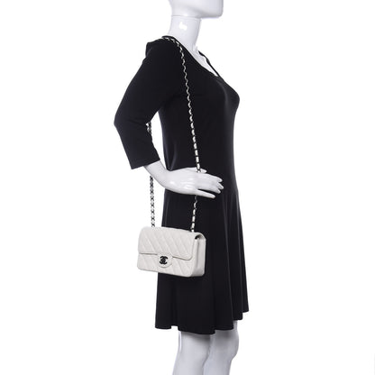 Chanel Crumpled Calfskin Quilted Mini Rectangular Flap White 2 of 11
