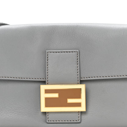 Fendi Vitello Flamingo Enamel Interchangeable Strap Baguette Grigio Chiaro Latte Tabacco 8 of 11