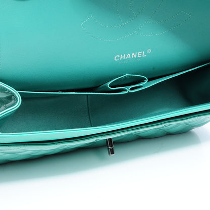 Chanel Patent Jumbo Double Flap Green 11 of 18