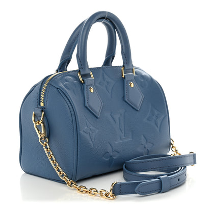 Louis Vuitton Empreinte Monogram Giant Speedy Bandouliere 20 Blue Jean 3 of 10