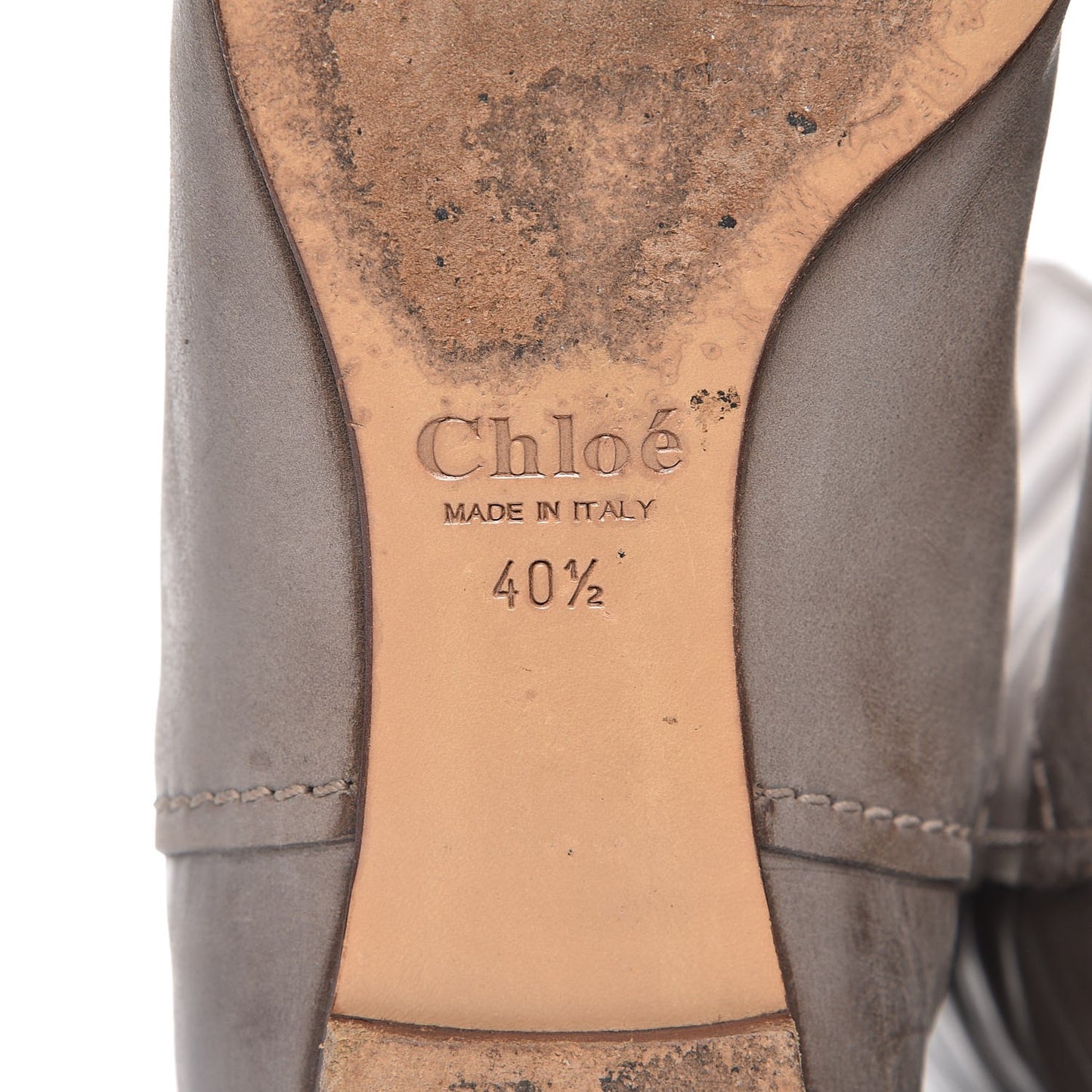 Calfskin Heloise Tall Riding Boots 40.5 Grey
